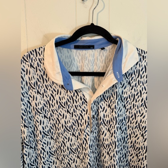 Greyson Golf Performance Polo Shirt Sz XXL Blue Feathers - Picture 2 of 6